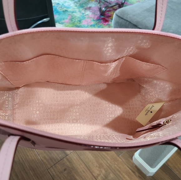 NWT - Kate Spade - Hani, Haven Lane Glitter Pink Polka Dot Tote - Picture 5 of 16